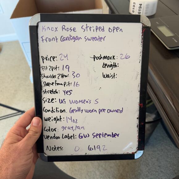 Knox Rose Striped Open Front Cardigan Sweater US Women's S - Picture 5 of 5